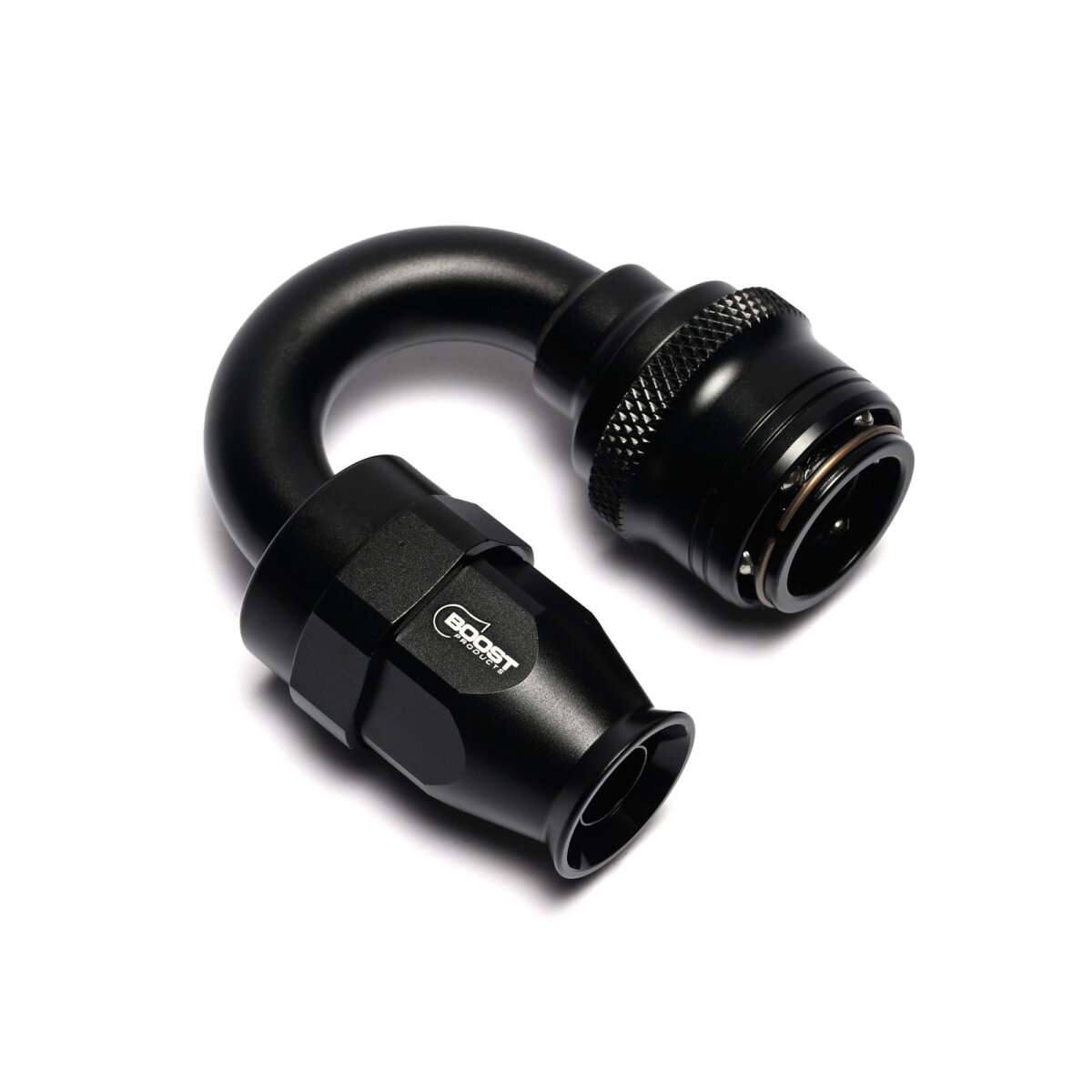 Quick Click PTFE Schlauchanschluss Fitting weiblich Dash 12 / -12 AN - 180° - schwarz matt