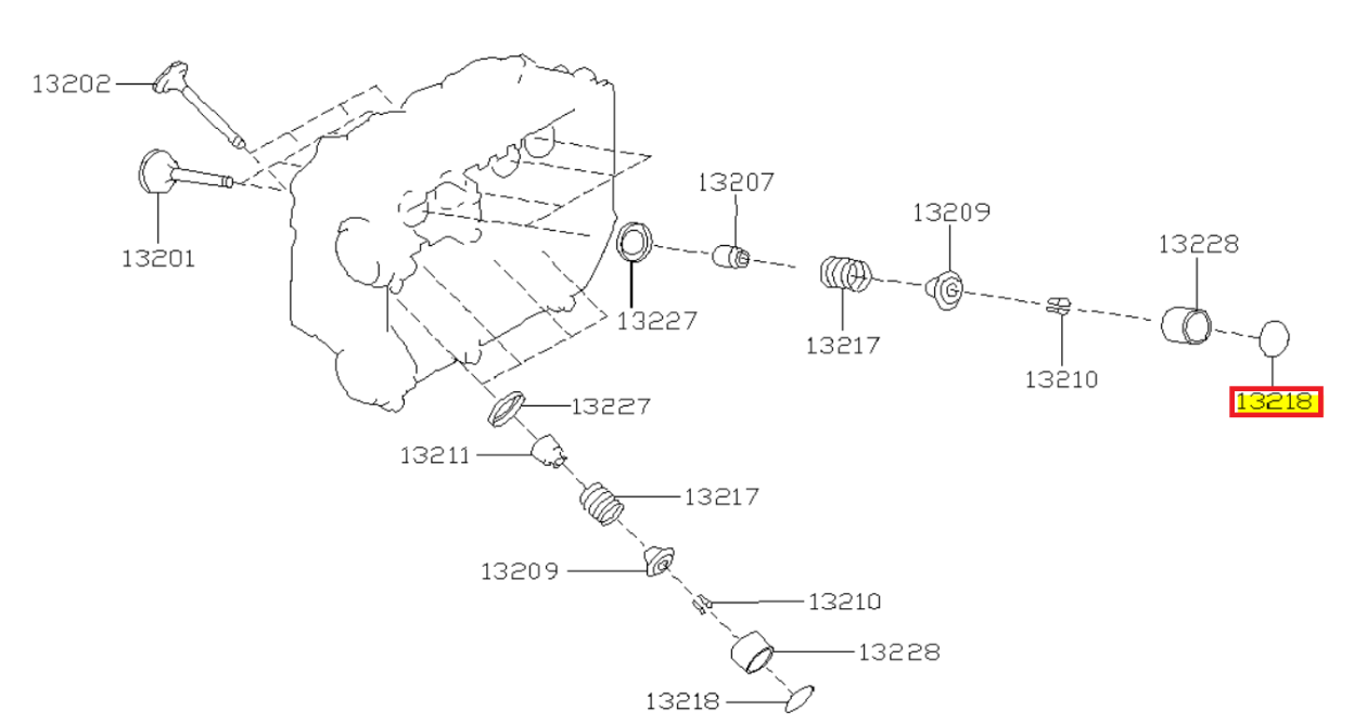 Ventileinstellplättchen SHIM 13218 für Subaru Legacy Outback EJ25D, Impreza GT WRX STI