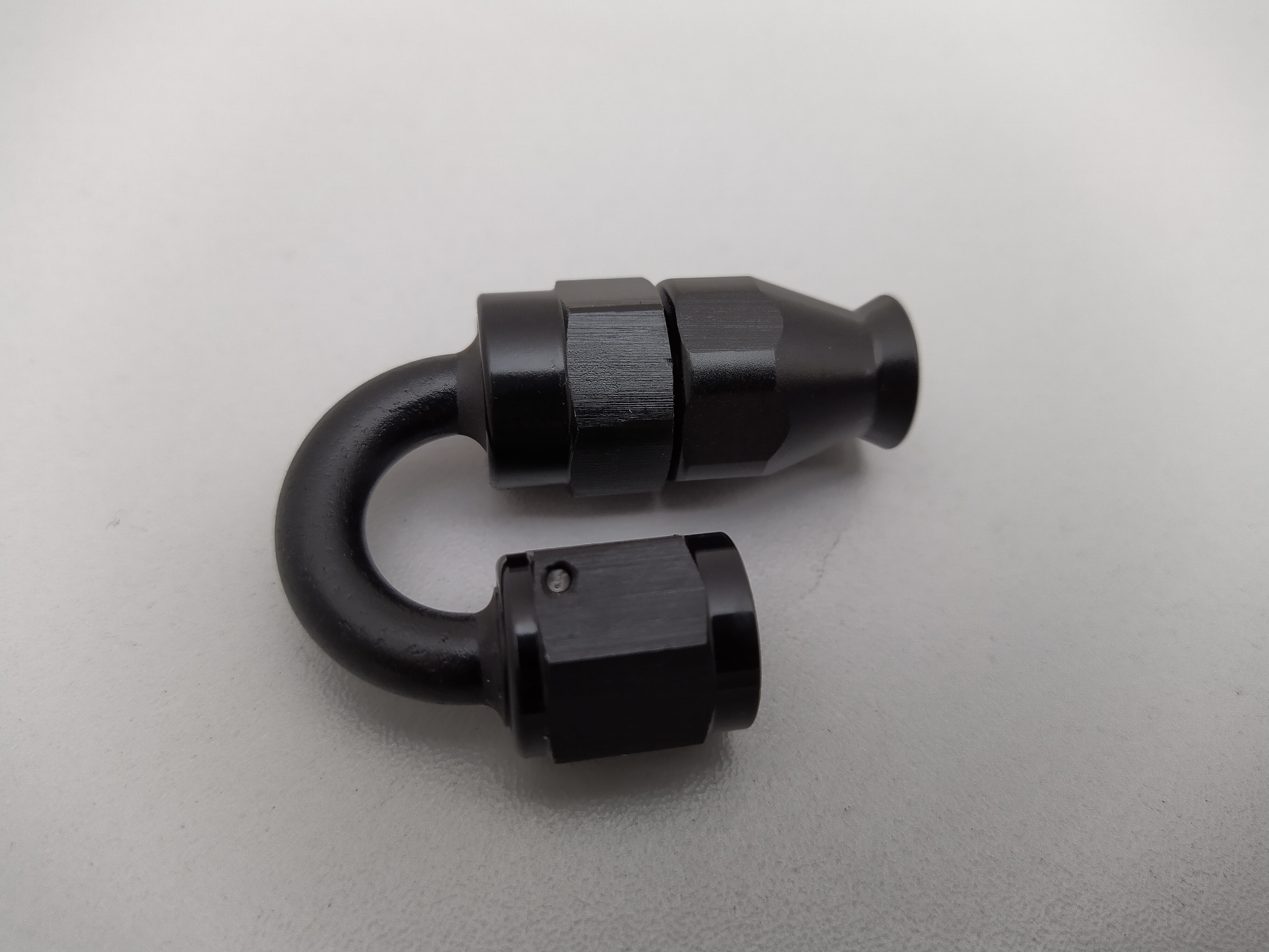 PTFE Alu-Fitting schwarz AN4 Dash 4 180°