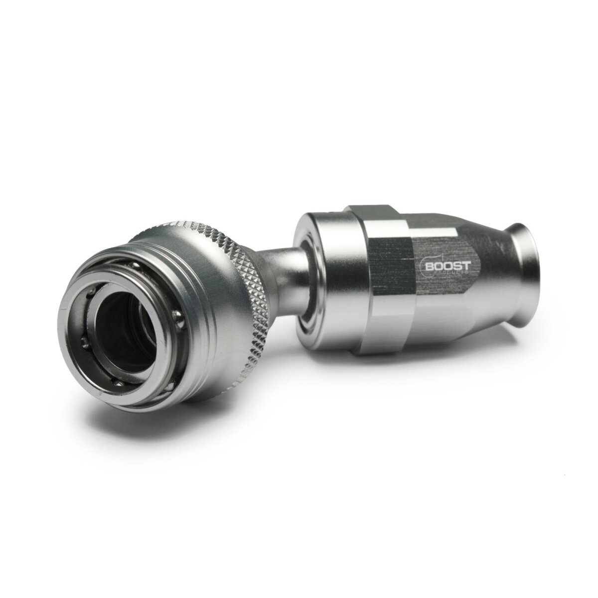 Quick Click PTFE Schlauchanschluss Fitting weiblich Dash 6 / -06 AN - 45° - silber matt