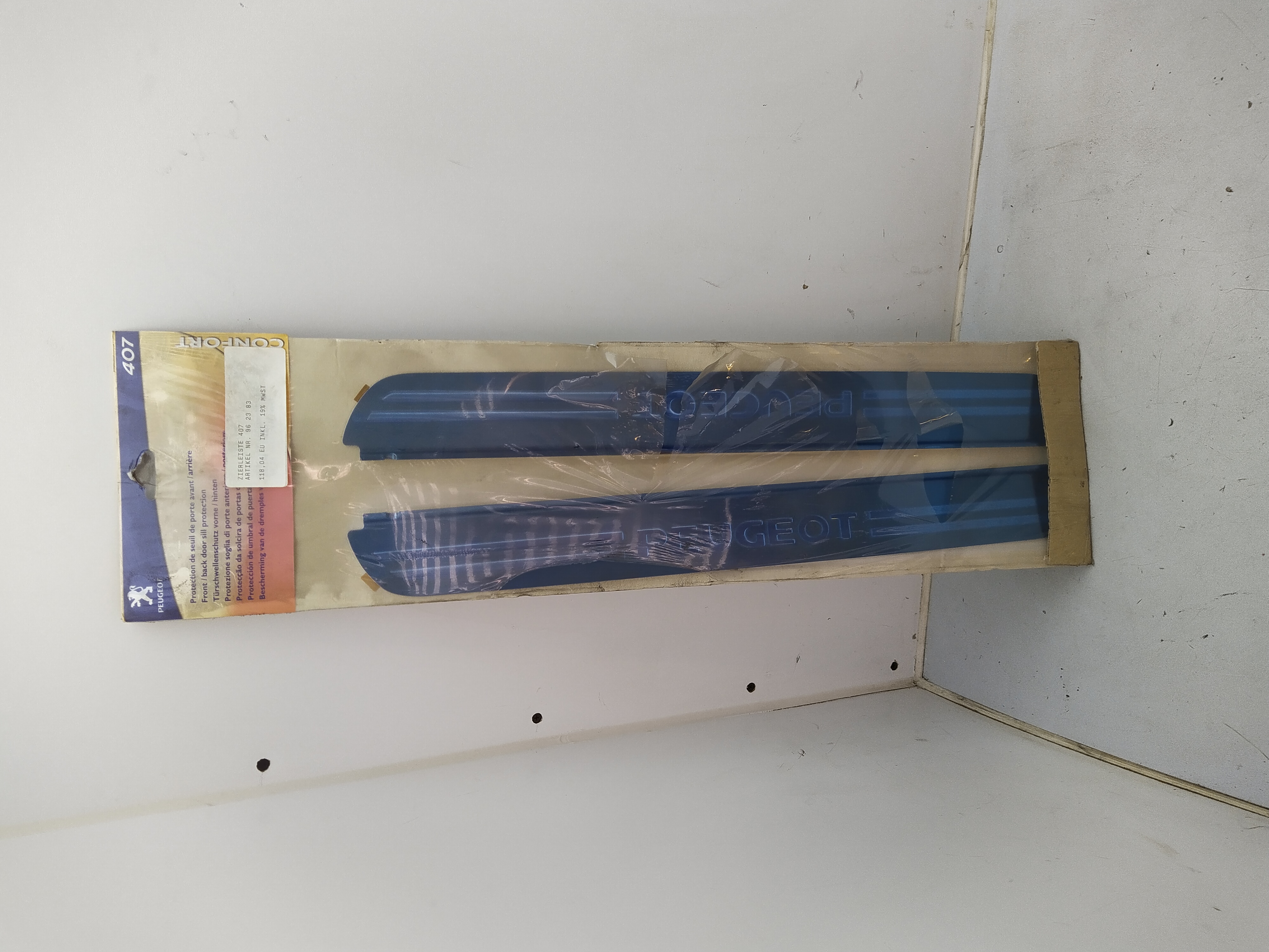 PEUGEOT 407 TÜRSCHWELLENLEISTEN VORNE UND HINTEN EDELSTAHL GEBÜRSTET 962383 NEU NOS