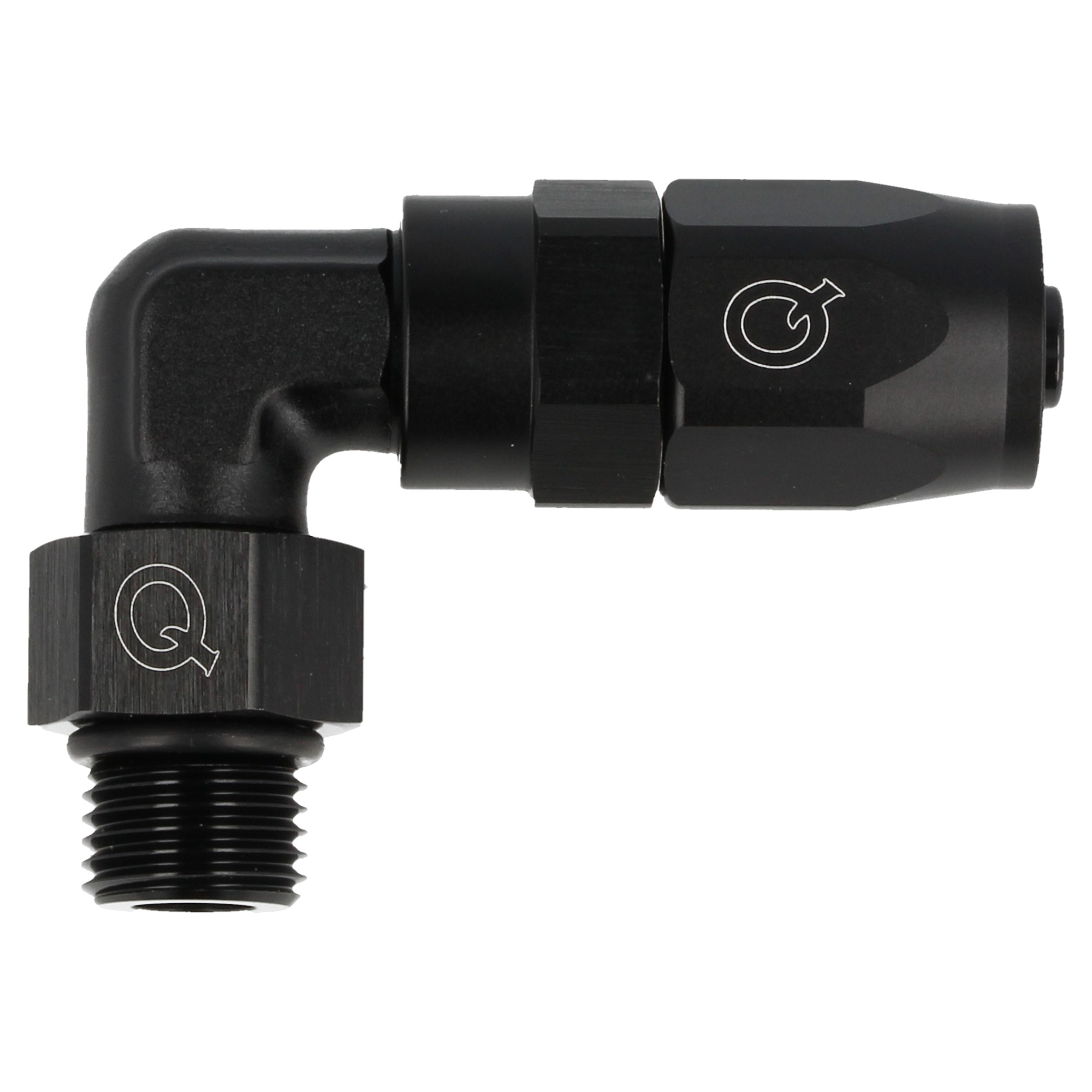 QSP Fitting 90° (AN6 Dash 6) - O-ring (AN8 Dash 8)