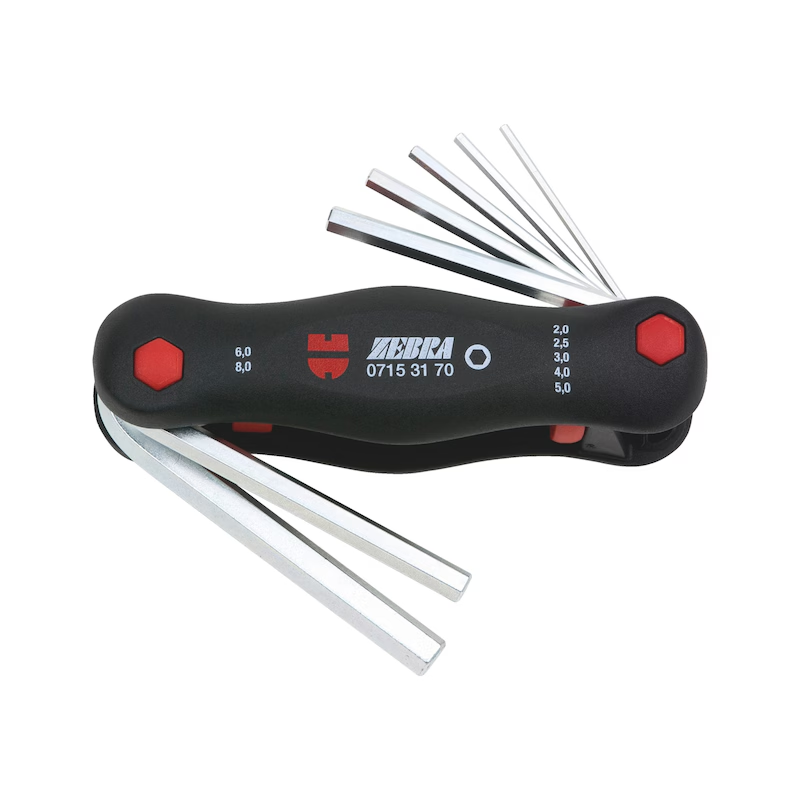 Würth Winkelschraubendreher Klappsatz Innensechskant 2 bis 8 mm 7 teilig