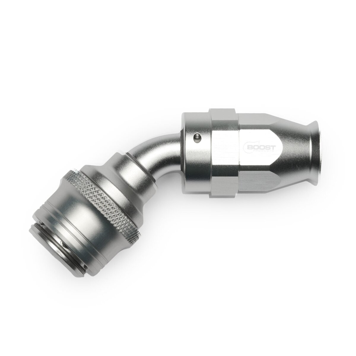 Quick Click PTFE Schlauchanschluss Fitting weiblich Dash 6 / -06 AN - 45° - silber matt