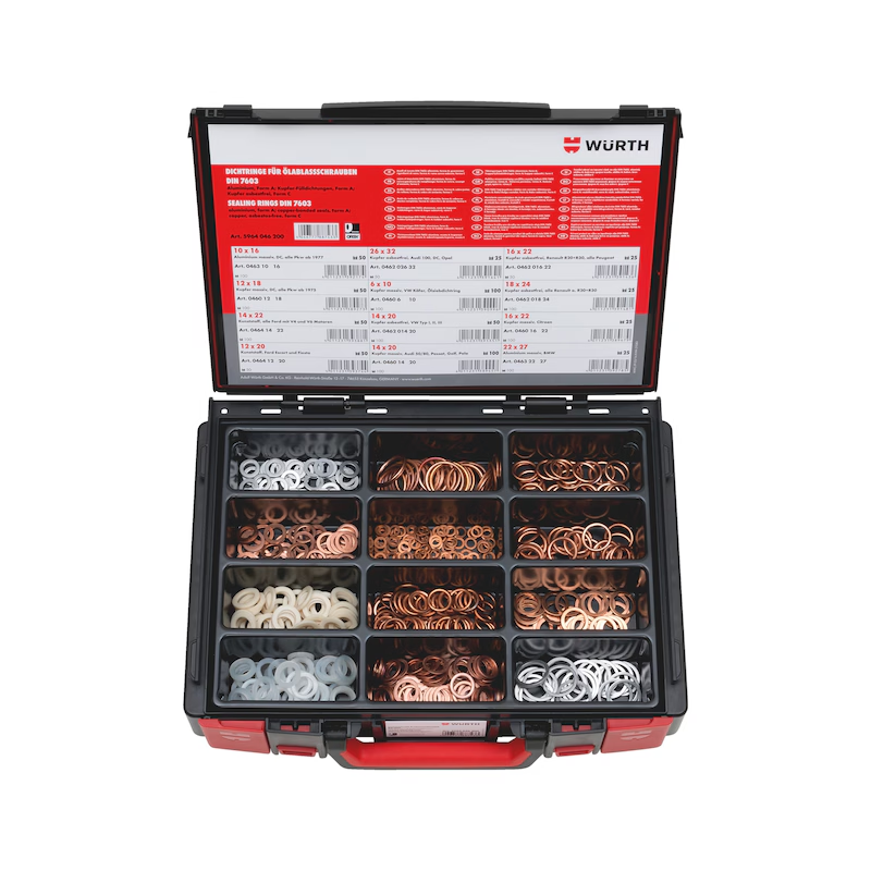 Würth Dichtring Sortiment 575-teilig DIN 7603 im Systemkoffer ORSY 4.4.1