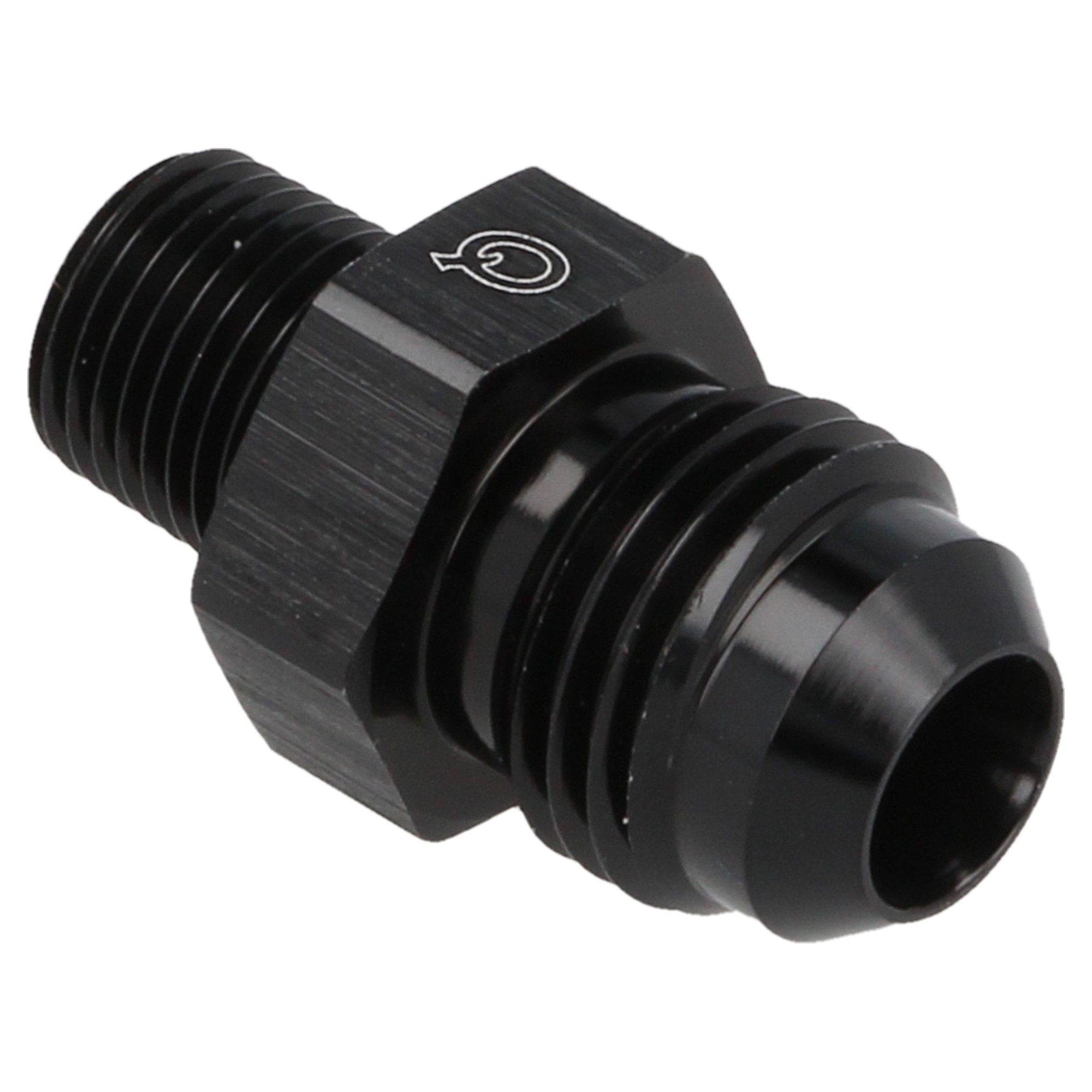 QSP Aluminium Adapter männlich AN6 Dash 6 - 1/8 NPT schwarz