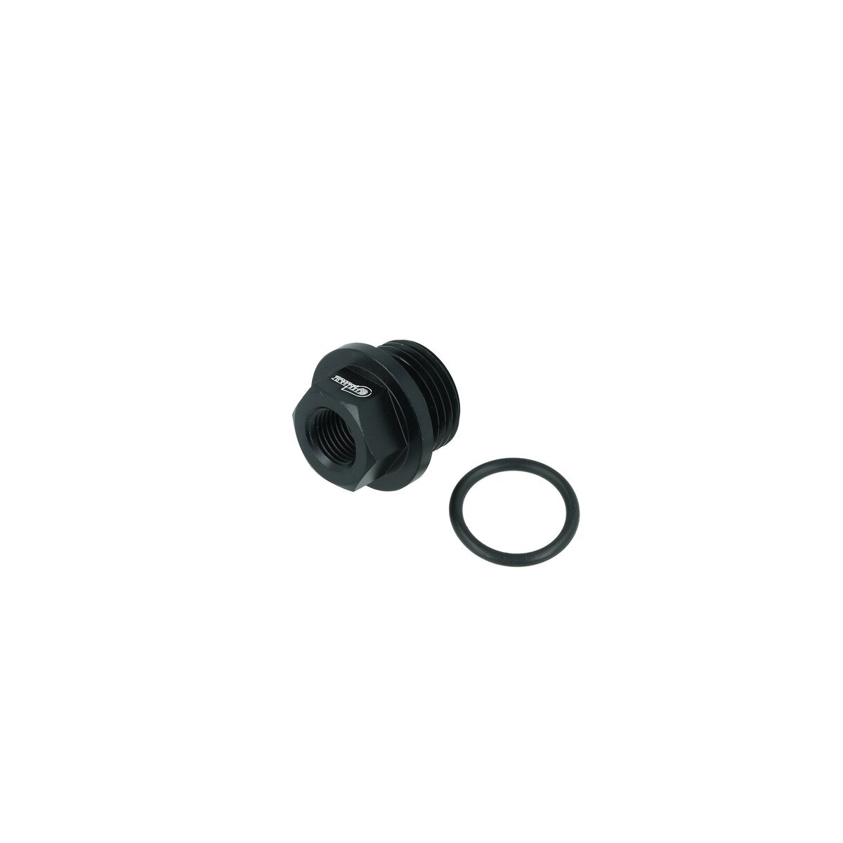 Gewindeadapter ORB Dash 8 männlich zu M10x1,0mm weiblich - schwarz matt