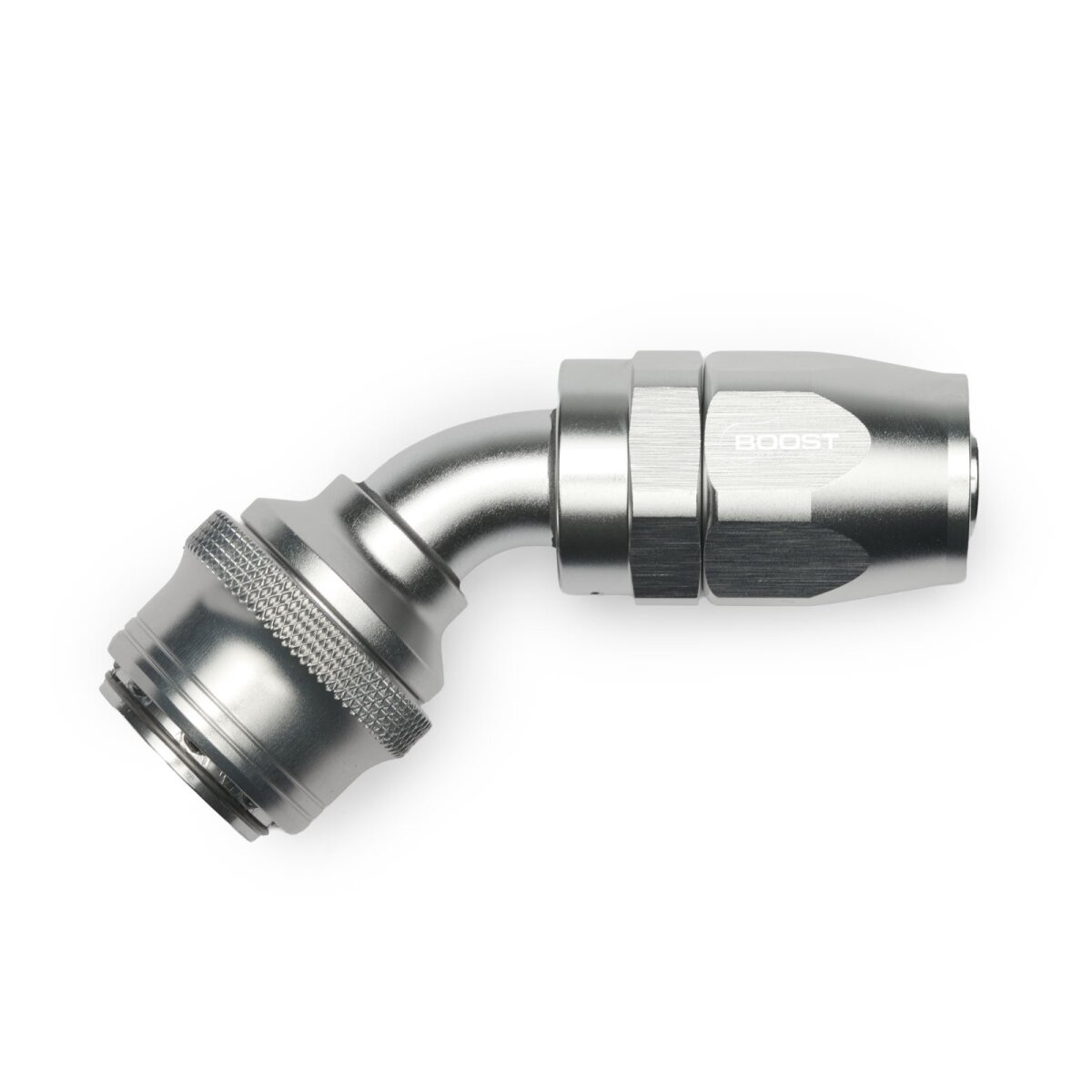 Quick Click Schlauchanschluss Fitting weiblich Dash 12 / -12 AN - 45° - silber matt