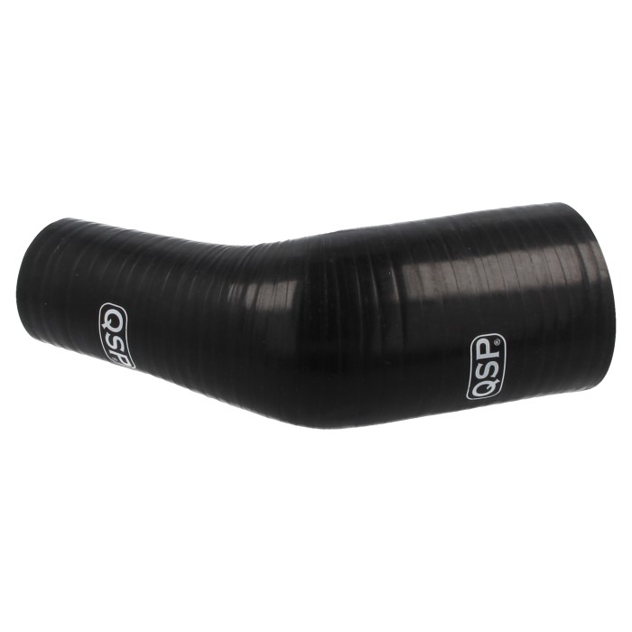 QSP Silikonschlauch - 45° Reduzierung Bogen - 63-51mm - Schwarz