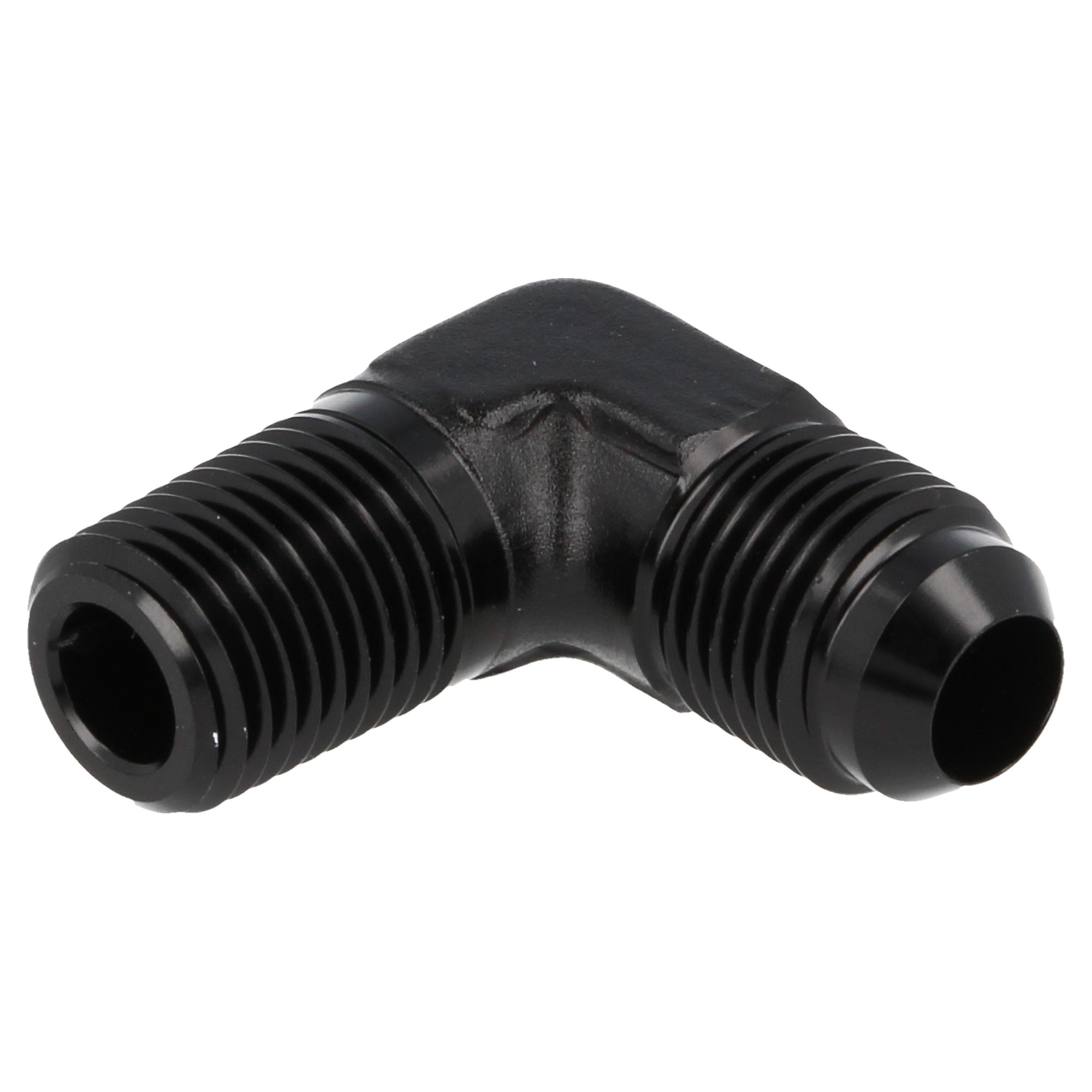 QSP Aluminium Adapter männlich 90° AN3 Dash 3 - 1/8 NPT schwarz