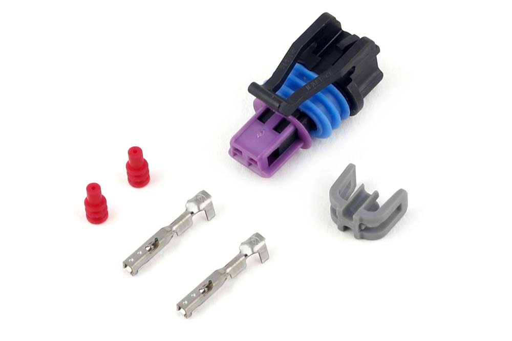 Haltech Stecker Delphi 2-polig schwarz inkl. Pins für Kühlmitteltemperatursensor