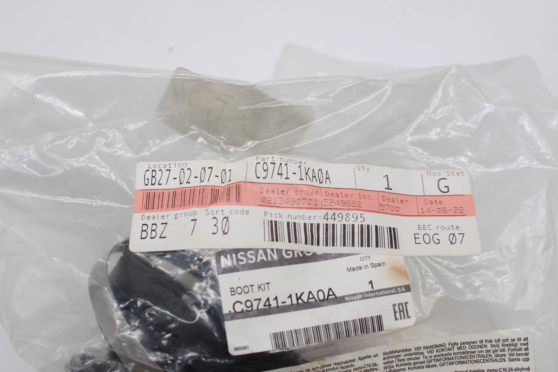 NISSAN Faltenbalgsatz, Antriebswelle C9741-1KA0A für Nissan JUKE F15 QUASHQAI II