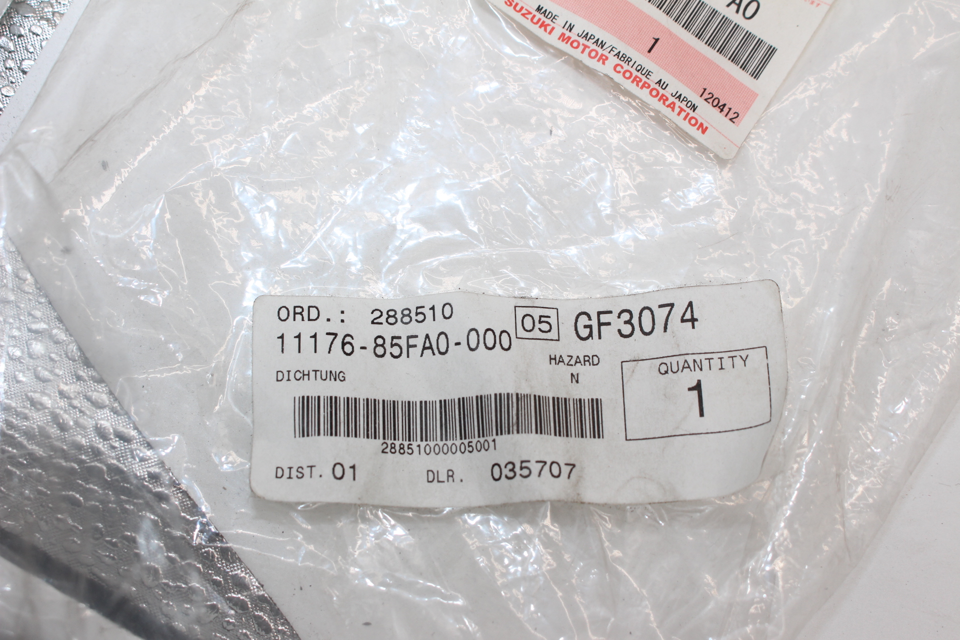 Ventildeckeldichtung 11176-85FA0 für SUSUKI VITARA GRAND VITARA V6 NEU NOS