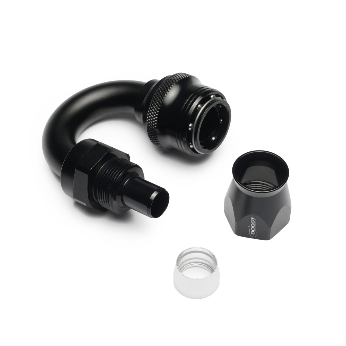 Quick Click Schlauchanschluss Fitting weiblich Dash 6 / -06 AN - 180° - schwarz matt