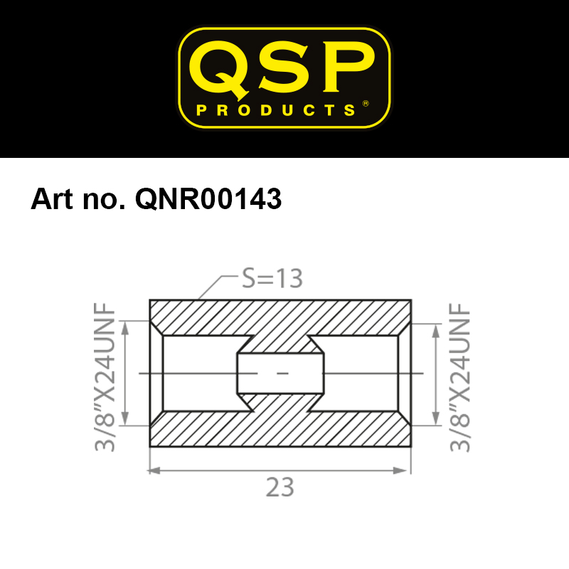 QSP Verbinder für Bremse Messing 3/8 UNF konkav Female