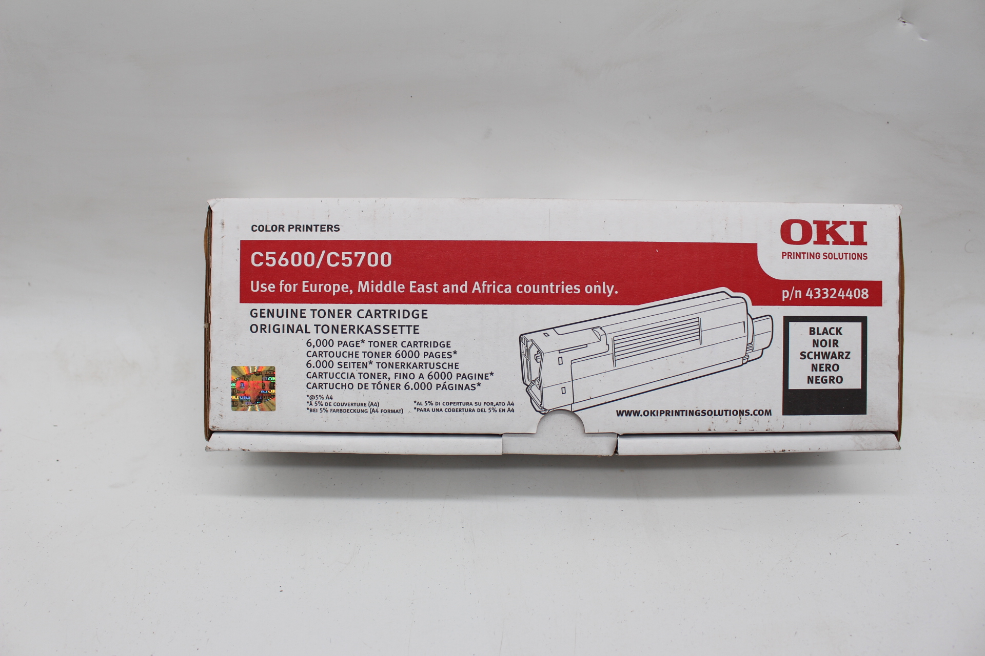 OKI Original Toner 43324408 (713) Schwarz – 6000 Seiten – C5600 / C5700