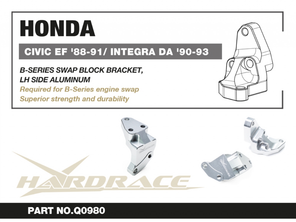 Hardrace B-series Swap Motorlager Halterung Lh seitlich für Honda