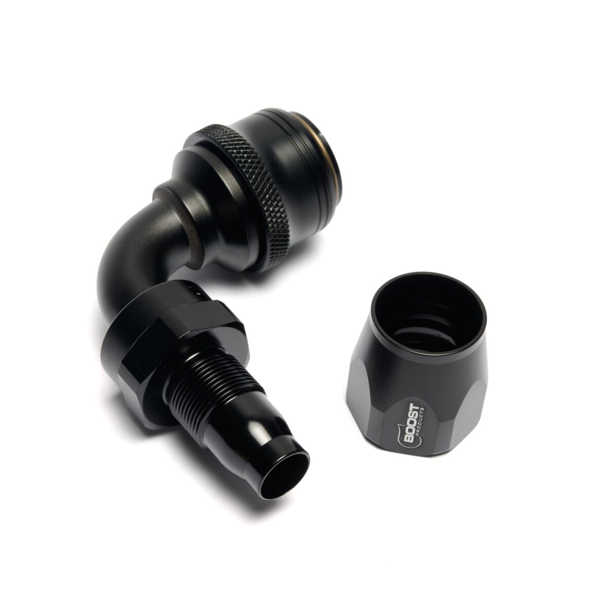 Quick Click Schlauchanschluss Fitting weiblich Dash 10 / -10 AN - 90° - schwarz matt