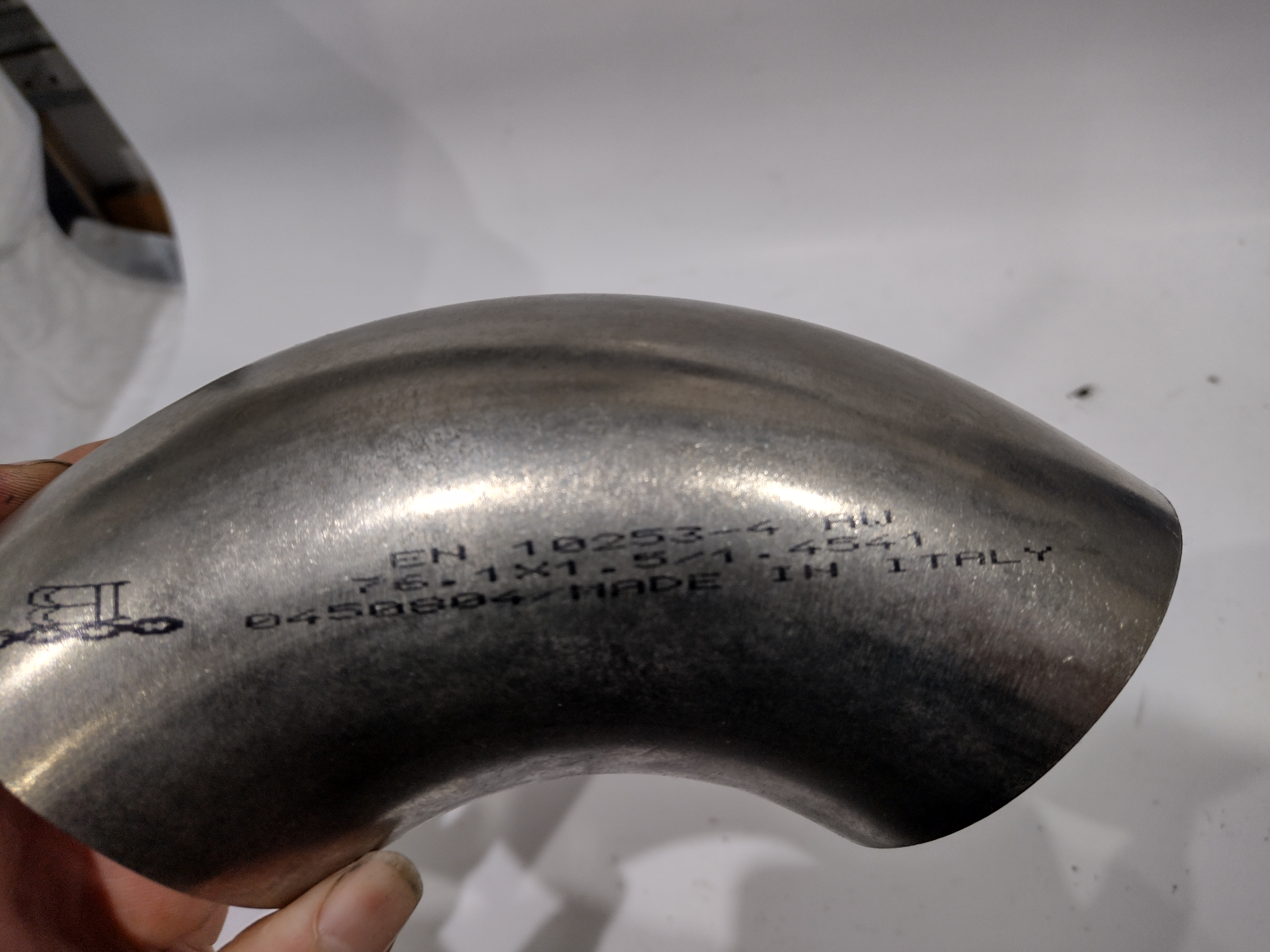 76,1x1,5mm 3 Zoll 90 Grad Bogen Rohrbogen Edelstahl V2A Dünnwandig