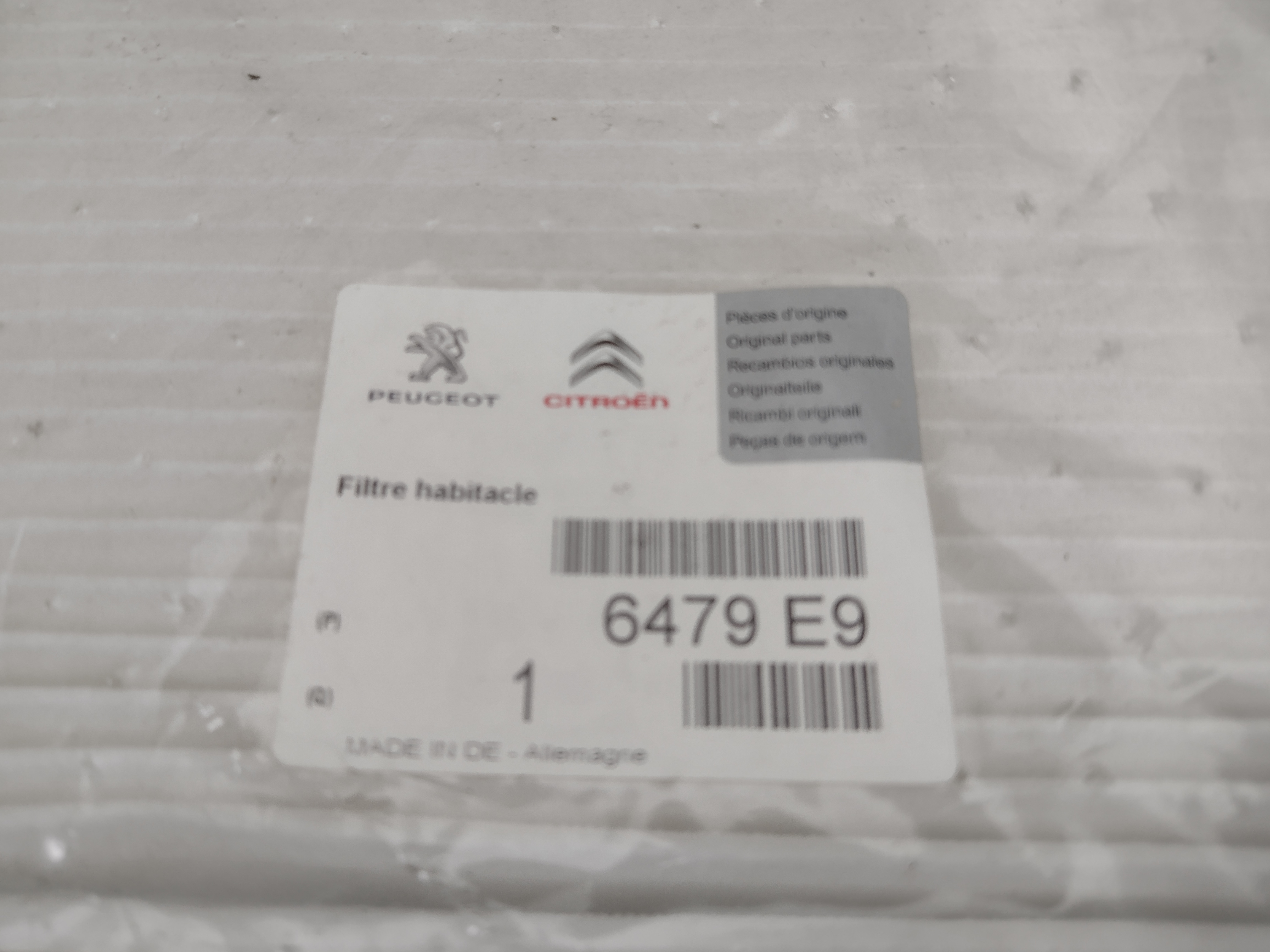 Peugeot 4007 4008 / Citroen C-CROSSER Innenraumfilter 6479E9 NOS NEW