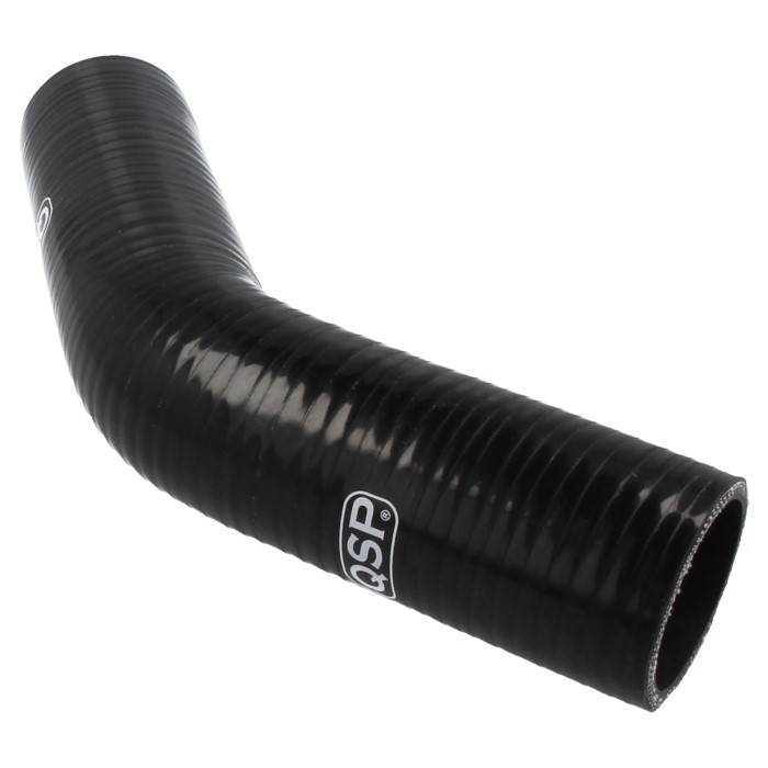 QSP Silikonschlauch - 45° Bogen - 60mm - Schwarz