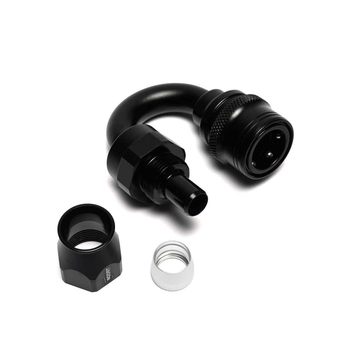 Quick Click PTFE Schlauchanschluss Fitting weiblich Dash 12 / -12 AN - 180° - schwarz matt