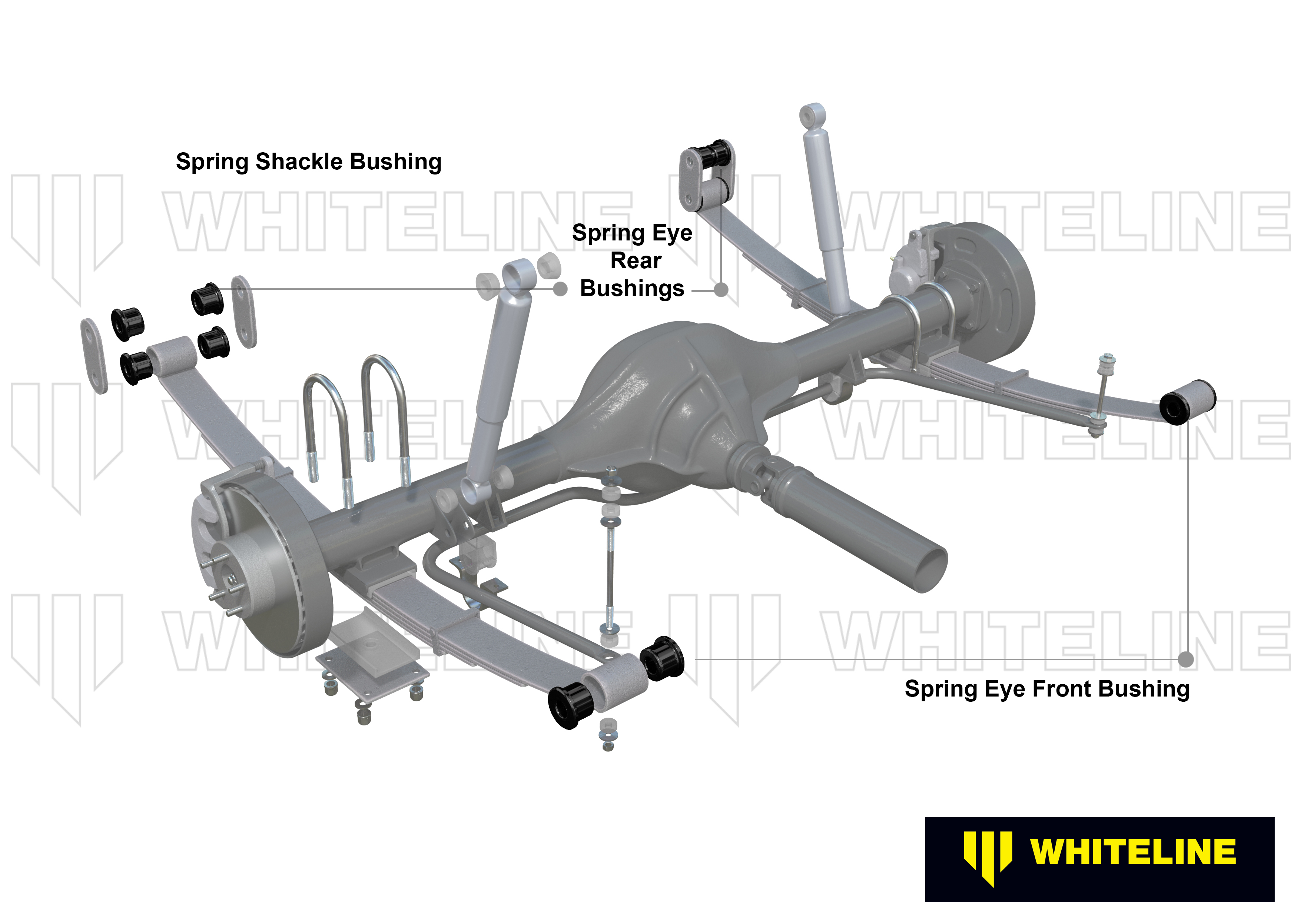 Whiteline Blattfeder - Buchsen-Set für Mitsubishi Triton MQ/MR 2WD/MR 4WD