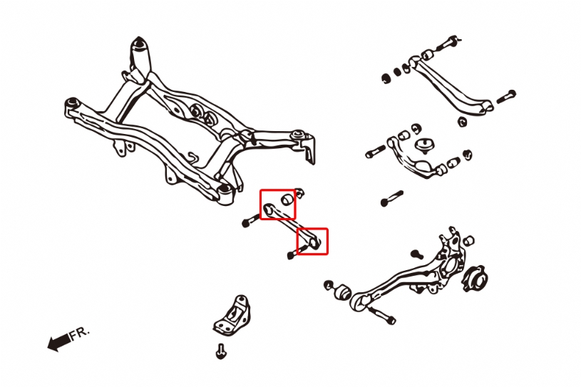 Hardrace vorne Querlenker Buchse hinten für Subaru Legacy/outback 3. BE/BH/BT