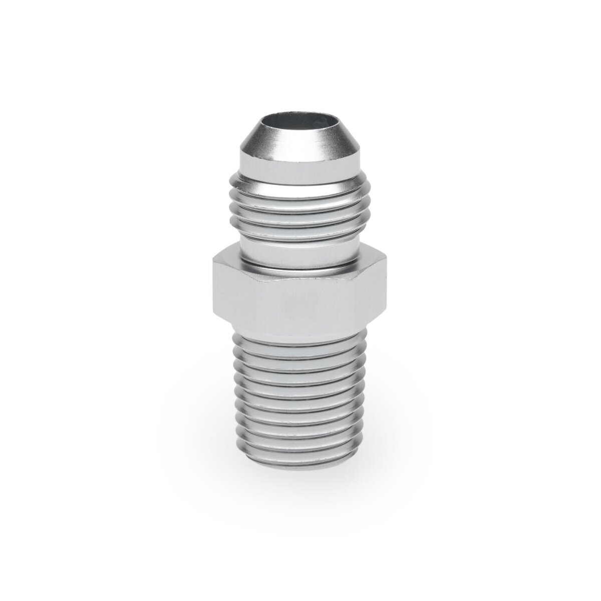 Gewindeadapter Dash 6 männlich zu NPT 1/4" männlich - silber matt